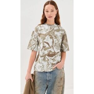 Acne Studios Exford Vintage Camo Tee Green Brown Cotton Oversized T-Shirt Small